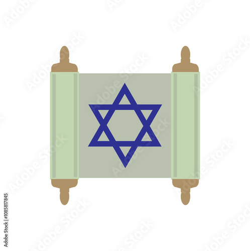 hanuka papirus with blue david star, religion judaism, torah, jeu tradition