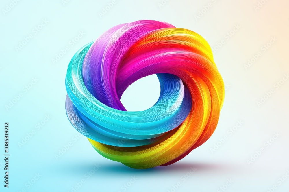 Colorful Ribbons in a Circular Design Symbolizing Diversity Colorful Ribbons in a Circular Design Symbolizing Diversity