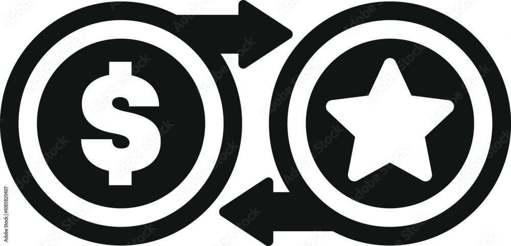 Money exchanging for star rating representing customer review, feedback, and quality evaluation Money exchanging for star rating representing customer review, feedback, and quality evaluation