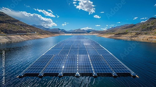 HydroFloating Solar Hybrid Installation on Dam Reservoir photo