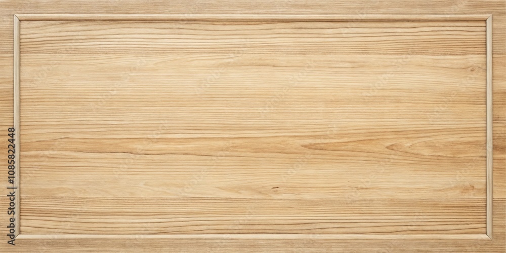 Fototapeta premium Light Wood Panel with a Subtle Frame for Design Projects