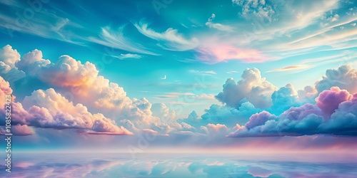 Dreamlike Pastel Cloudscape Reflecting on a Serene Horizon