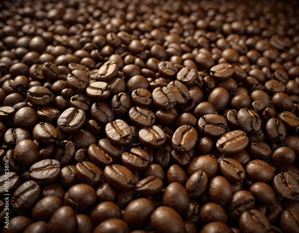 Fototapeta premium Brown coffee beam texture.