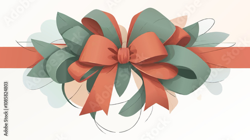 cartoon christmas bow vector photo