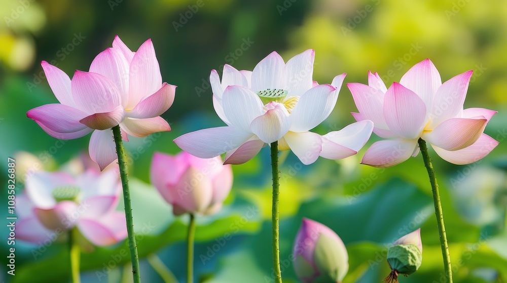 Delicate Pink Lotus Flowers Delicate Pink Lotus Flowers