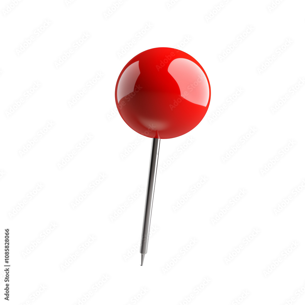 Red pushpin, white isolate background Red pushpin, white isolate background