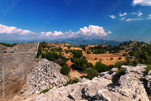 A view of the mountainous landscape in the Antalya region of Turkey. photo