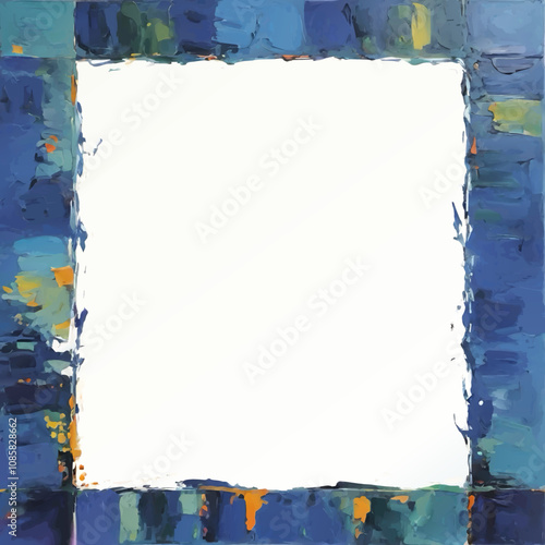 blue painted frame background