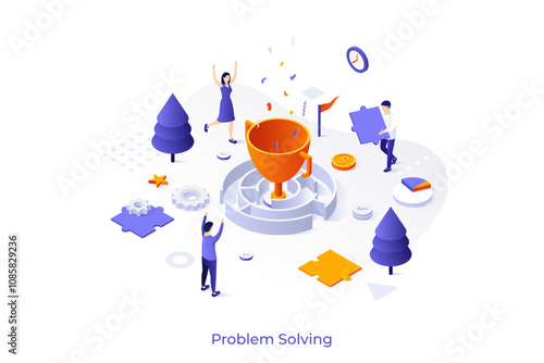 Isometric Conceptual Business Illustrations. Vector