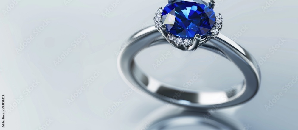 Sapphire Ring on Neutral Background Sapphire Ring on Neutral Background