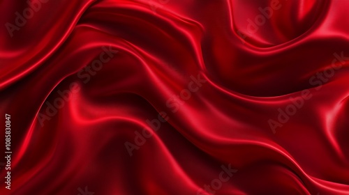 Rich Red Silk Draped in Dramatic Folds AI Generated