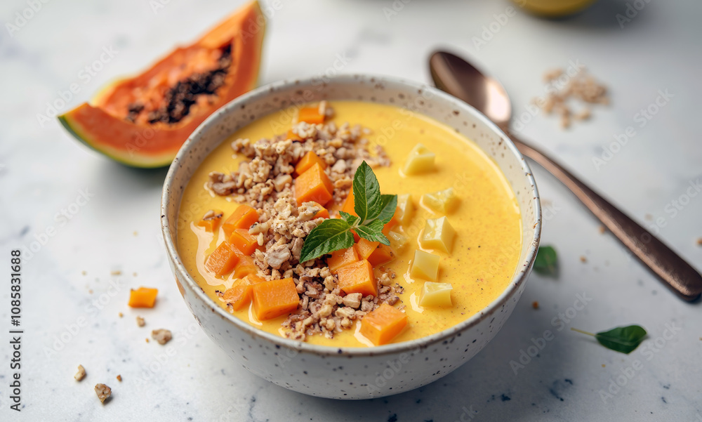 Tropical Mango and Papaya Smoothie Bowl Tropical Mango and Papaya Smoothie Bowl