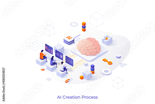 Isometric Conceptual Business Illustrations. Vector