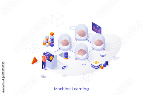 Isometric Conceptual Business Illustrations. Vector