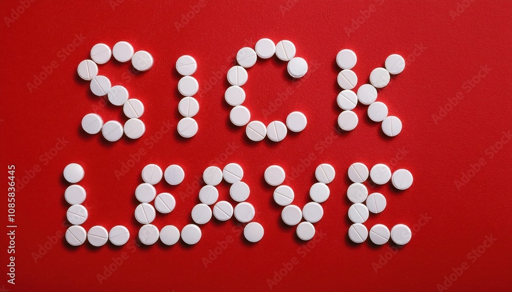 Sick Leave and Workplace Wellness. Creative Representation Using Pills to Highlight the Importance of Health Policies, Employee Recovery, and Work Life Balance in Modern Workplaces Sick Leave and Workplace Wellness. Creative Representation Using Pills to Highlight the Importance of Health Policies, Employee Recovery, and Work Life Balance in Modern Workplaces