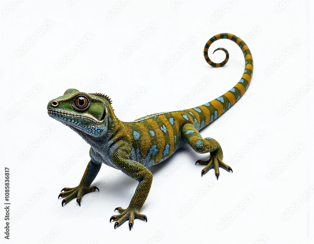 Naklejka premium chameleon on white background isolated on white background
