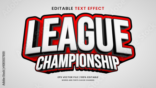 League championship 3d editable text effect