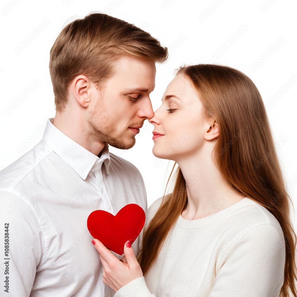 A young romantic couple on Valentine's day, PNG for graphic designing A young romantic couple on Valentine's day, PNG for graphic designing
