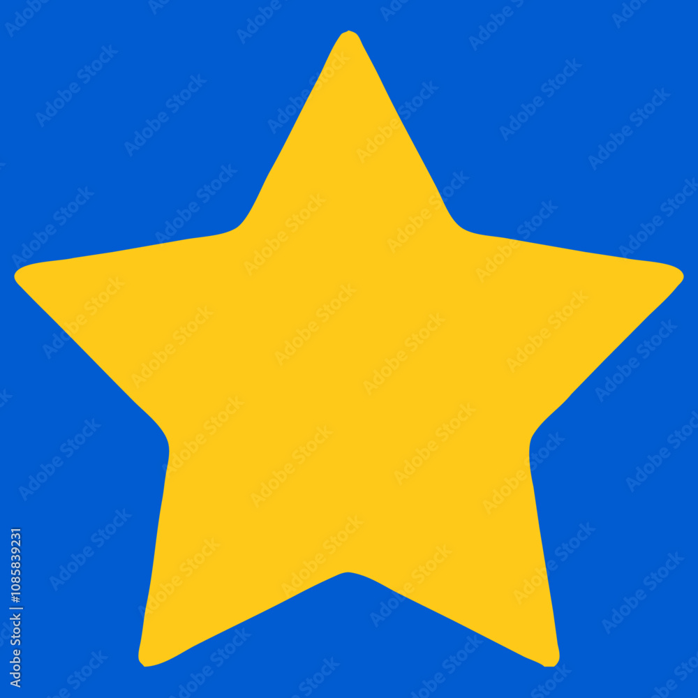 Yellow Star on Blue Background Vector Graphic Yellow Star on Blue Background Vector Graphic