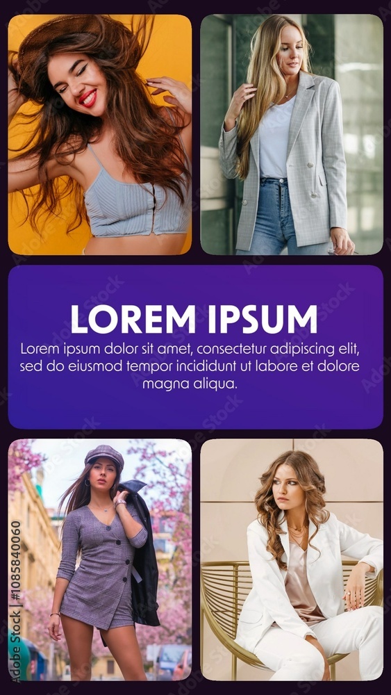 Modern Social Media Story Post with Text & Images Stock Template ...