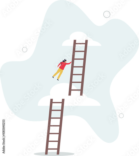 Progress to next level, career development or business improvement reaching better quality, growth or growing concept.flat characters.