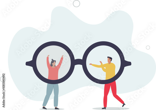 Gender bias, sexism inequality in workplace and social, prejudice, stereotyping, or discrimination against women concept.flat characters.