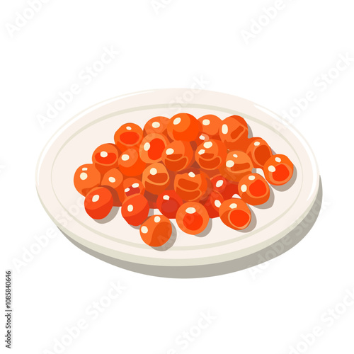 A simple flat 2D icon of caviar isolated on a background, vector design, ideal for animation, UI/UX design, mobile apps, web design, digital illustrations, and minimalist