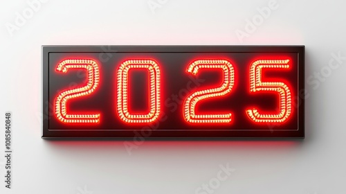 Modern Countdown Clock in Soft Lighting on White Background photo