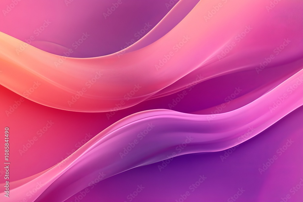 Vibrant abstract minimalist geometric background featuring smooth purple to pink waves Vibrant abstract minimalist geometric background featuring smooth purple to pink waves