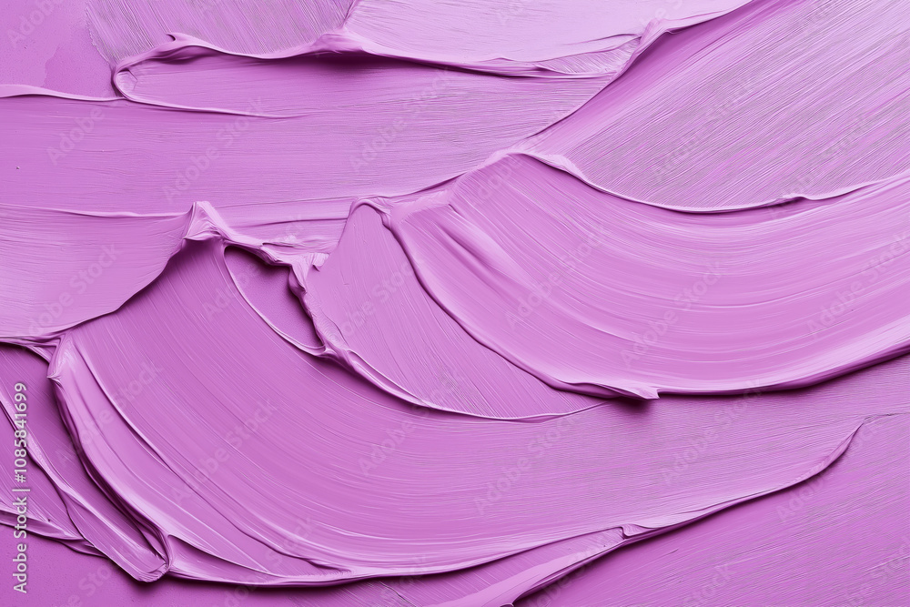 Abstract textured strokes of purple paint with smooth and uneven layers. Macro shot of acrylic paint texture. Design for background, wallpaper, and poster. Abstract textured strokes of purple paint with smooth and uneven layers. Macro shot of acrylic paint texture. Design for background, wallpaper, and poster.