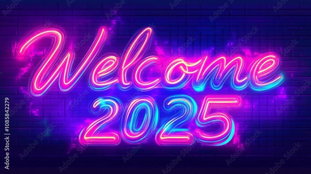 Obraz premium Vibrant Welcome Sign for Modern Spaces