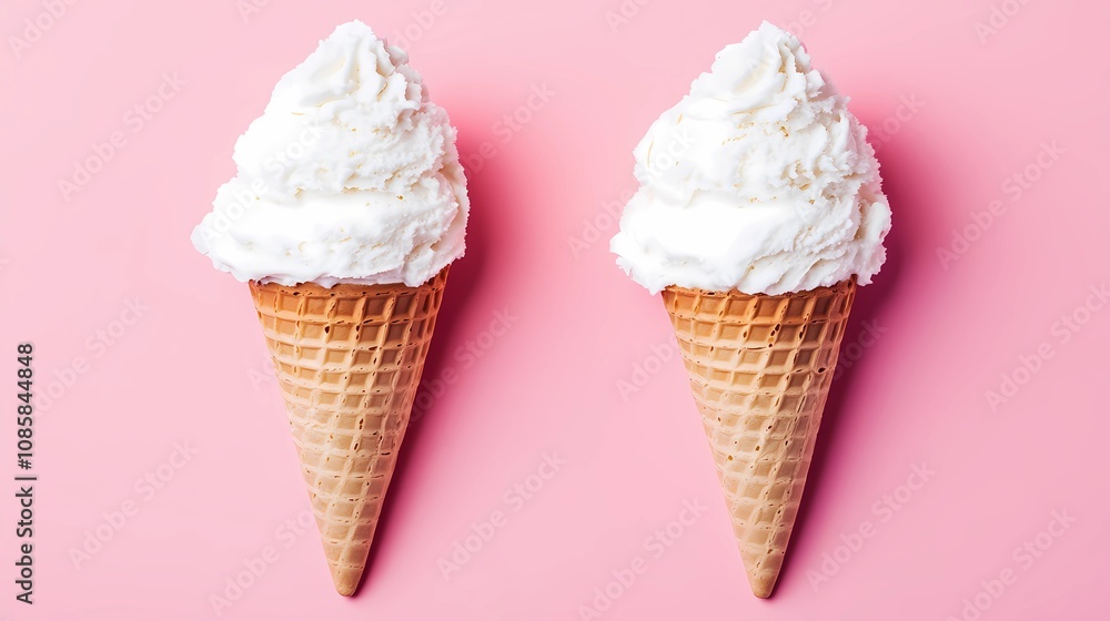 Layered ice cream cones with decorative patterns and textures, blending into a bright, energetic background, ideal for summer campaigns or event graphics Layered ice cream cones with decorative patterns and textures, blending into a bright, energetic background, ideal for summer campaigns or event graphics