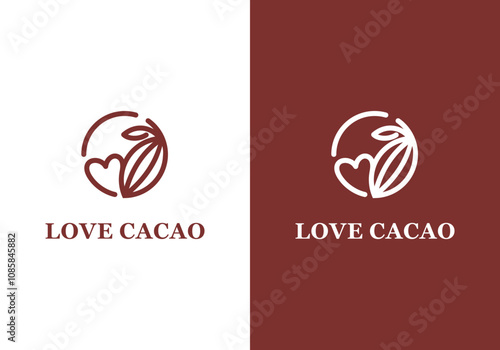 simple nature cocoa love logo design vector.cacao lover vector design