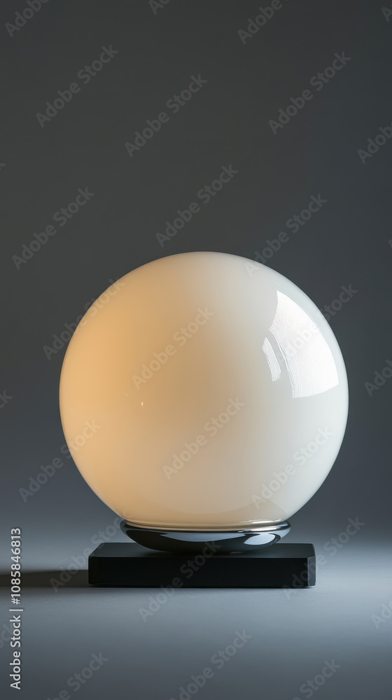 Round Ceramic Lamp on White Surface Round Ceramic Lamp on White Surface