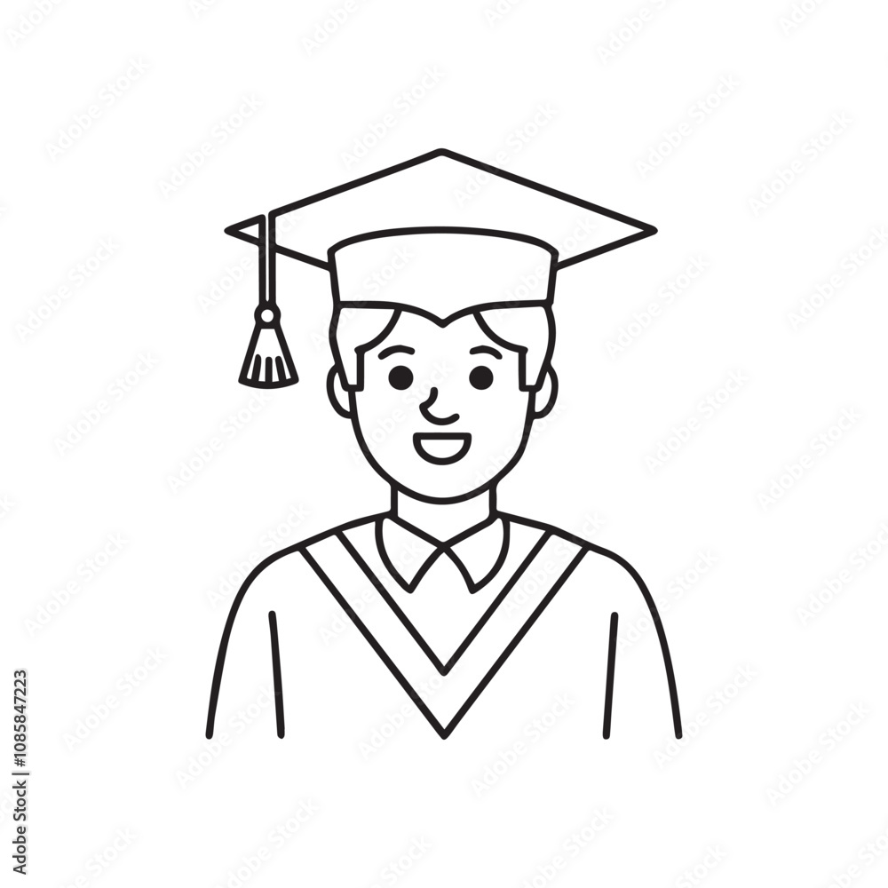 graduation student black cap vector icon art graduation student black cap vector icon art