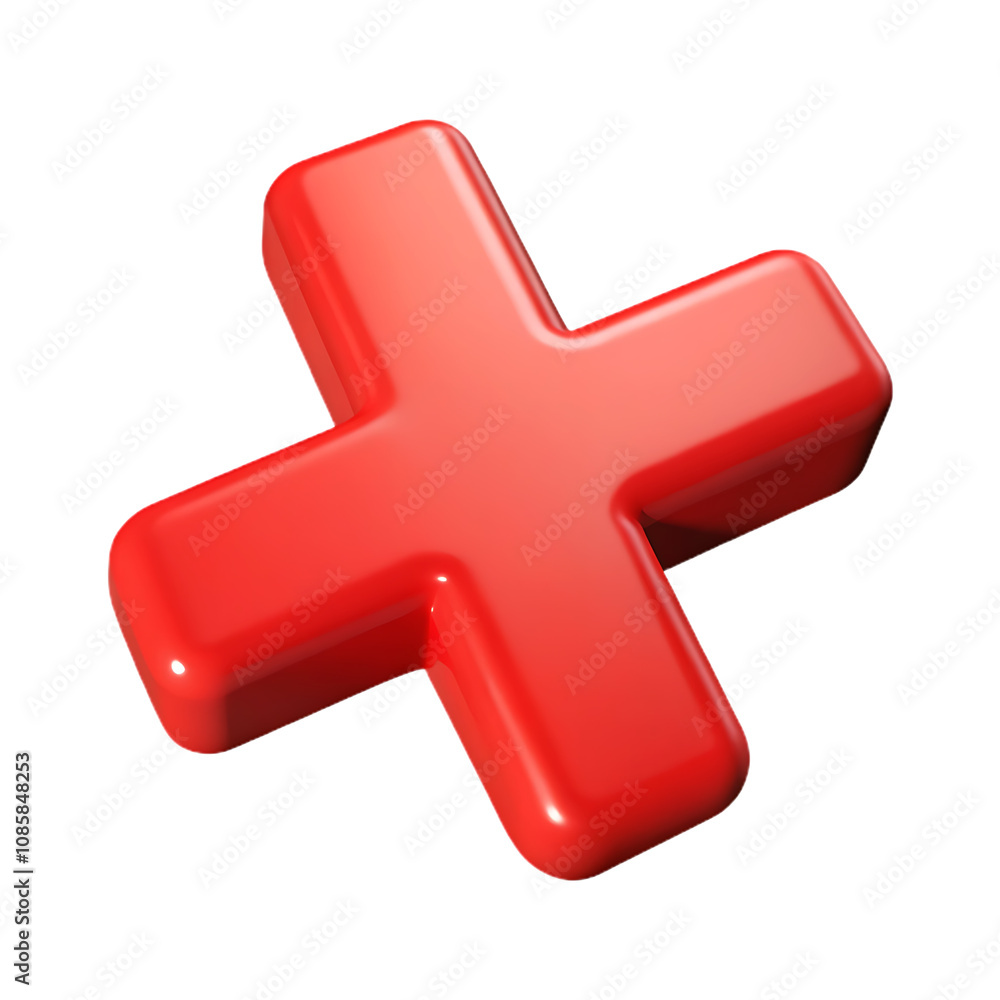 Obraz premium 3d cross marks red, sign, symbol letter x