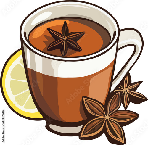 Tea with cinnamon and lemon5.eps