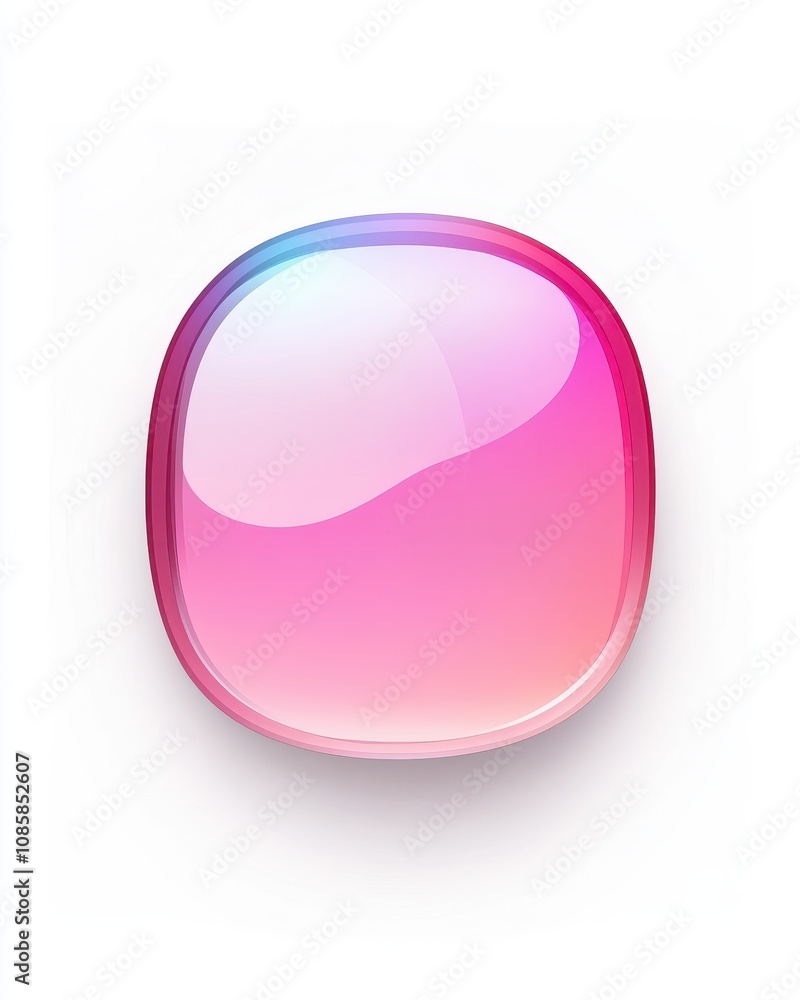 Rounded semi-transparent button design with a gentle gradient, isolated on a white background for UI applications Rounded semi-transparent button design with a gentle gradient, isolated on a white background for UI applications