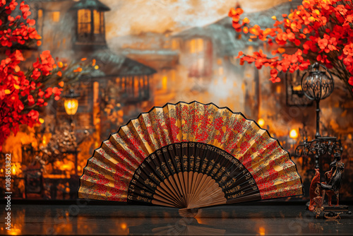 Display of colorful traditional Spanish flamenco photo