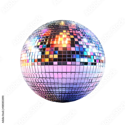 Photography of a Mesmerizing Dancing Disco Ball on Clean White Background