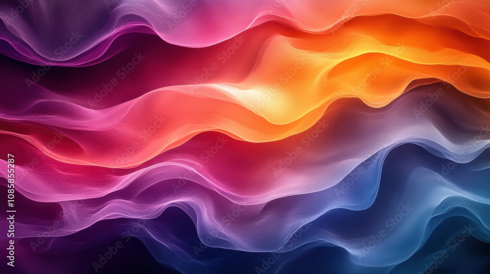 Vibrant abstract waves in colorful hues create dynamic visual flow Vibrant abstract waves in colorful hues create dynamic visual flow