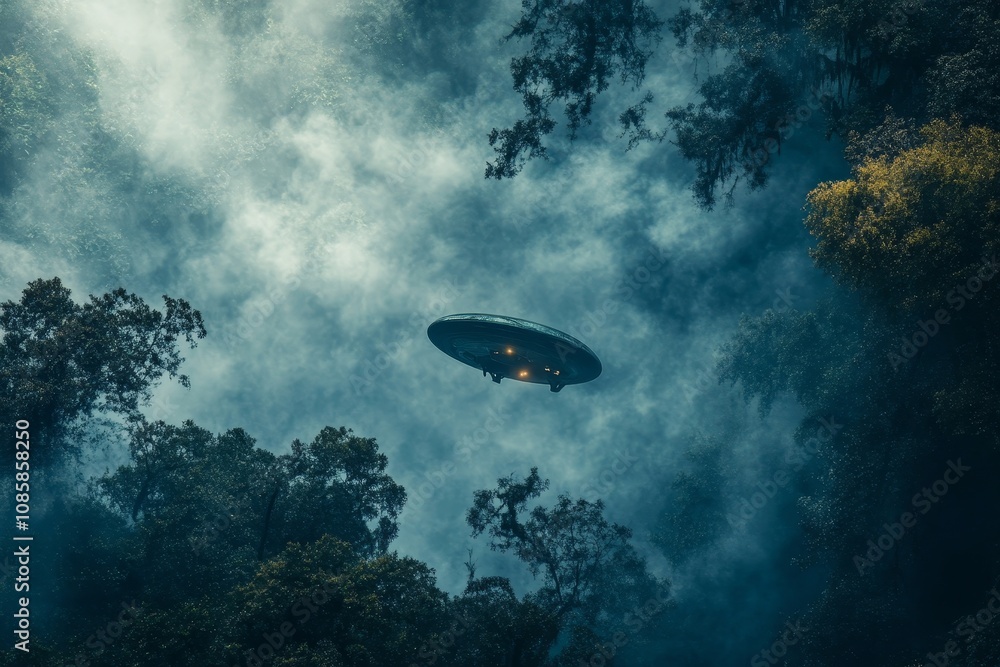 Φωτογραφία Ufo sighting captured  an alien presence infuses cosmic wonder into everyday exi