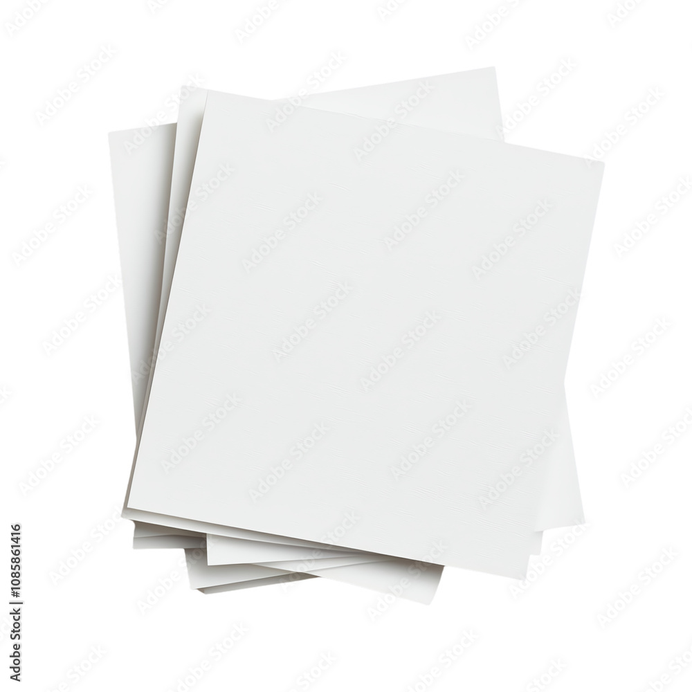 Blank white paper sheets stacked on each other, isolated on white background. transparent background Blank white paper sheets stacked on each other, isolated on white background. transparent background