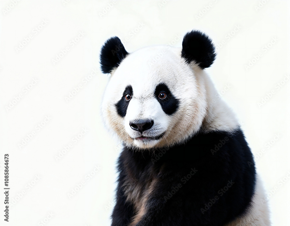 Fototapeta premium giant panda eating bamboo