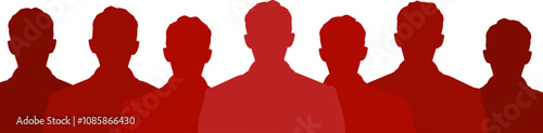 Human crowd following the leader concept illustration group of man vector silhouette banner design