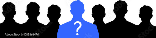 Mystery man vector illustration, who is it silhouette banner or border design