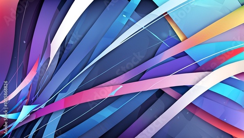 Wallpaper Mural Dynamic Abstract Lines with Vibrant Colors Torontodigital.ca