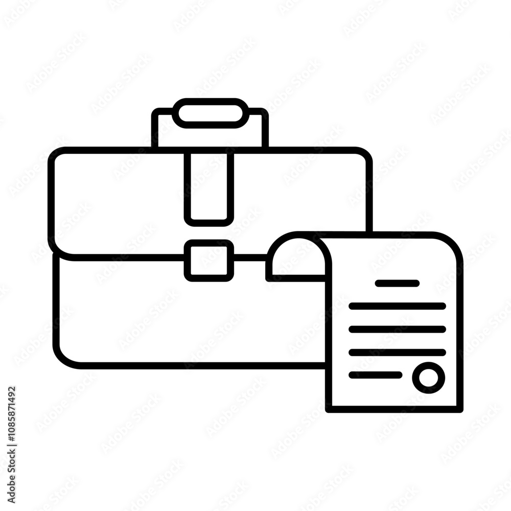 Work Experience Icon – Briefcase with Paper, Representing Employment History, Career Path, and Job Roles Work Experience Icon – Briefcase with Paper, Representing Employment History, Career Path, and Job Roles