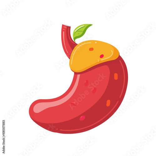 Simple flat 2D illustration of gallbladder isolated on a white background, Ai design, flat 2D design