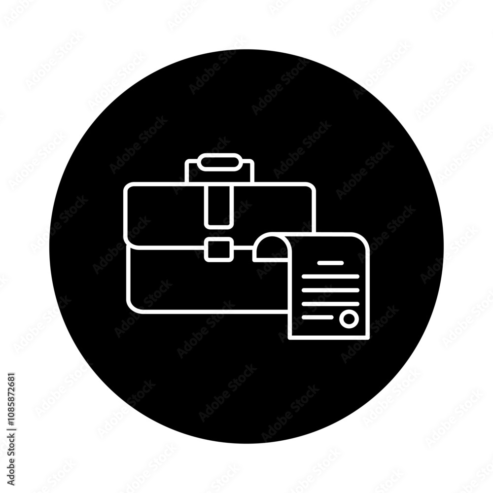 Work Experience Icon – Briefcase with Paper, Representing Employment History, Career Path, and Job Roles Work Experience Icon – Briefcase with Paper, Representing Employment History, Career Path, and Job Roles